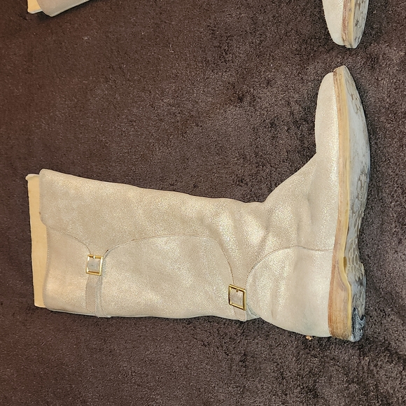 Jimmy Choo Gold Fur Lined Boots - Picture 1 of 12